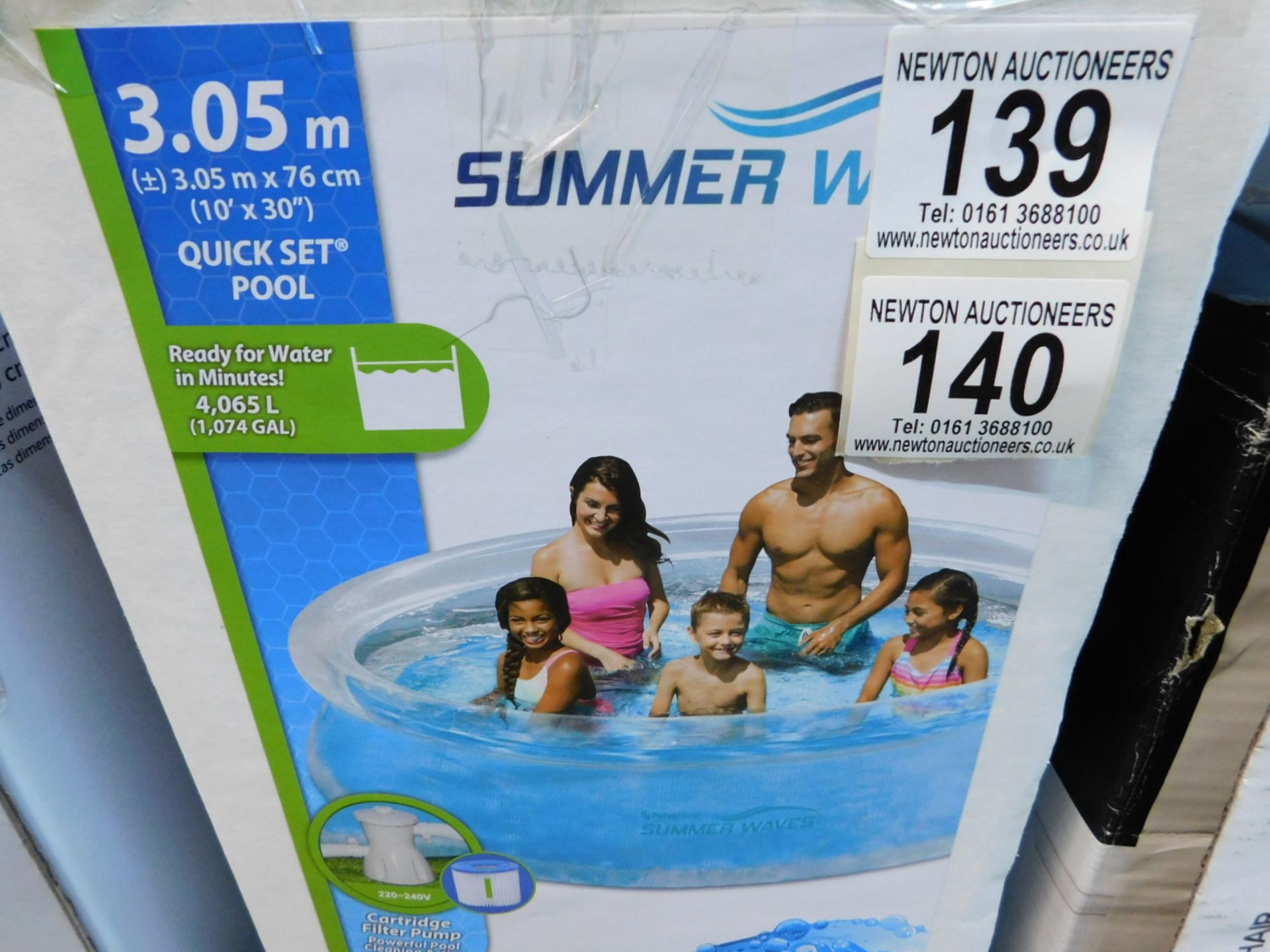 1 BOXED POLYGROUP SUMMER WAVES 3.05Mx76CM SWIMMING POOL SET RRP Â£64.99