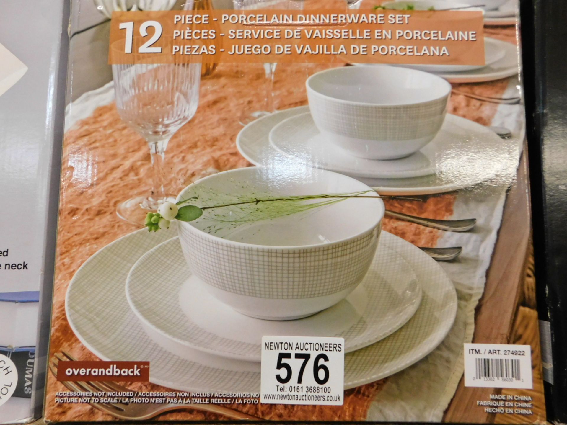 1 BOXED OVER AND BACK CROSSROADS EFFECT 12 PIECE (APPROX) PORCELAIN DINNERWARE SET RRP Â£49.99