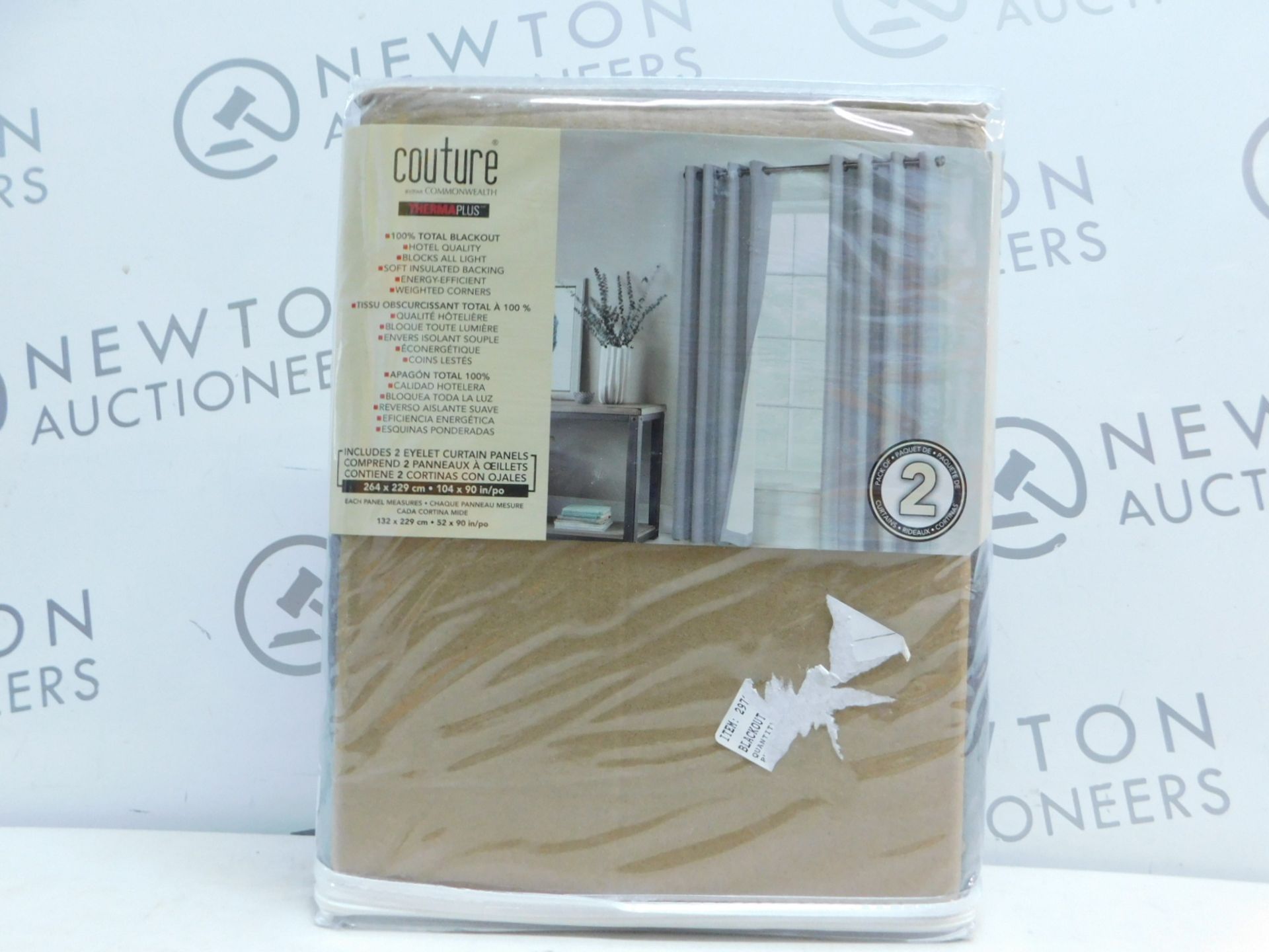 1 PACK OF COUTURE THERMAPLUS LUXURY GREY BLACKOUT CURTAINS (132CM X 229CM) RRP Â£49.99