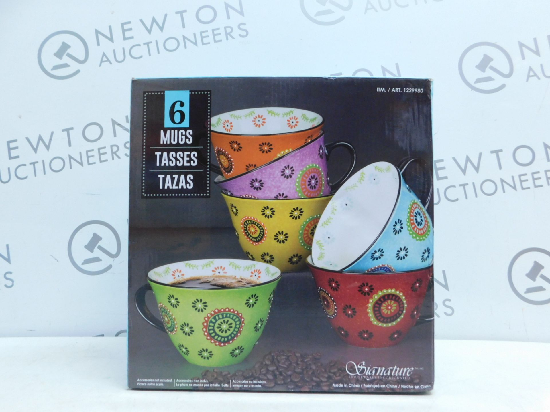 1 BOXED SIGNATURE 6 PIECE (APPROX) LARGE MULTI-COLOURED MUGS RRP Â£39.99