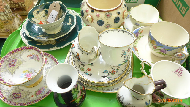 Tray of miniature vases, part tea sets etc. from popular factories incl.