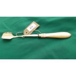 GEORGIAN SILVER MOTHER OF PEARL HANDLED CHEESE SCOOP