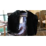 Black shoulder length lined fur coat etc.