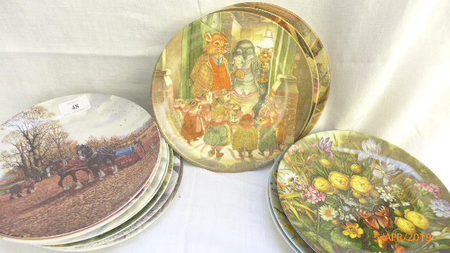 Selection of decorative principally Wedgwood Danbury Mint and Wind in the Willows presentation