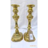 Pair of brass candlesticks