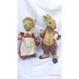 Two Beatrix Potter figurines of Mr & Mrs Peter Rabbit (each 18" high)