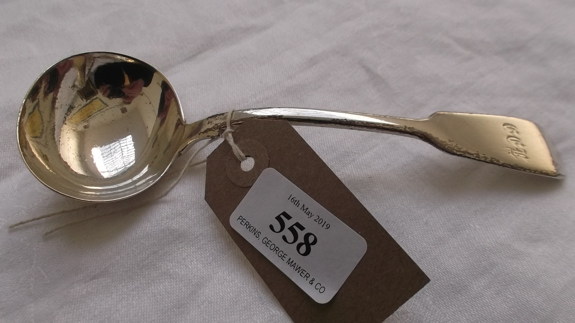 Early Victorian London hallmarked sauce ladle believed 1852 (2.