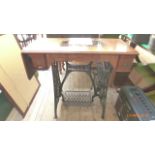 Former singer sewing machine table,