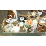 Magpie lot of pottery incl. musical steins, posy vases etc.