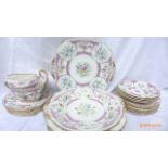 Part cerise and white ground Adderley 'Lowestoft' bone china tea service (approx 60 pieces)