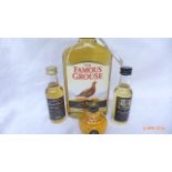 35cl Bottle of Famous Grouse whisky and three miniatures