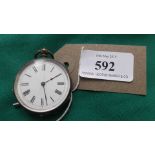 Ladies silver cased fob watch,