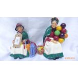 Royal Doulton figurine 'silks and ribbons' (HN2017) and another 'The old balloon seller' (HN1315)