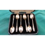 Boxed set of 6 silver coffee spoons (Sheffield 1929)