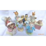 6 Beswick Beatrix Potter figurines and 3 Royal Albert figurines in similar style