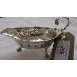 Georgian silver sauce boat (London 1793) on 3 spud feet (2.