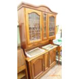 20th century oak display cabinet,