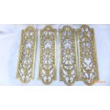 4 Pierced brass finger door plates