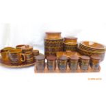 Selection of brown Hornsea pottery,