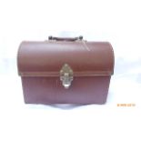 Piano tuners tools and accessories in domed leather carrying box