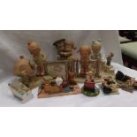 Selection of 4 Lucie Attwell figurines, miniature animal ornaments etc.