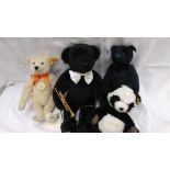 Steiff Polar Bear, Dean limited edition black Musician bear,