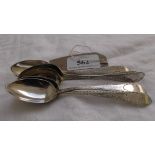 Set of 6 18th century Irish silver brite cut teaspoons