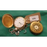 Limit Full Hunter Gentleman's pocket watch in brass case (and another),