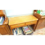 Inlaid light oak rectangular topped side table,