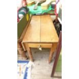 Polished pine drop leaf side table,