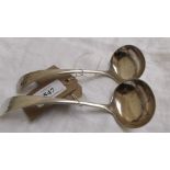 Pair of silver sauce ladles (Sheffield 1914/1915 - 4oz.