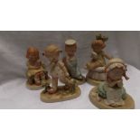 5 Lucie Attwell Children figurines