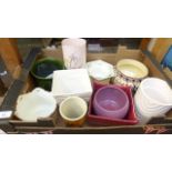 Box of planters, bulb bowls etc.