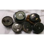 Selection of 6 trout reels, incl.
