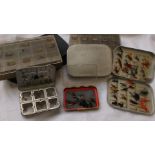 8 individual trout boxes/pouches each with a selection of trout flies