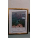 Limited edition gilt framed coloured photograph celebrating 50 display seasons of the Red Arrows