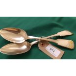 Pair of William Bateman silver basting spoons (London 1832) (4.8oz.