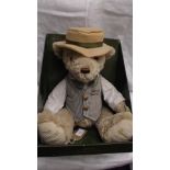 Harrods Annual Bear for 2009 dressed in a Harrods Food Hall Waistcoat and straw boater