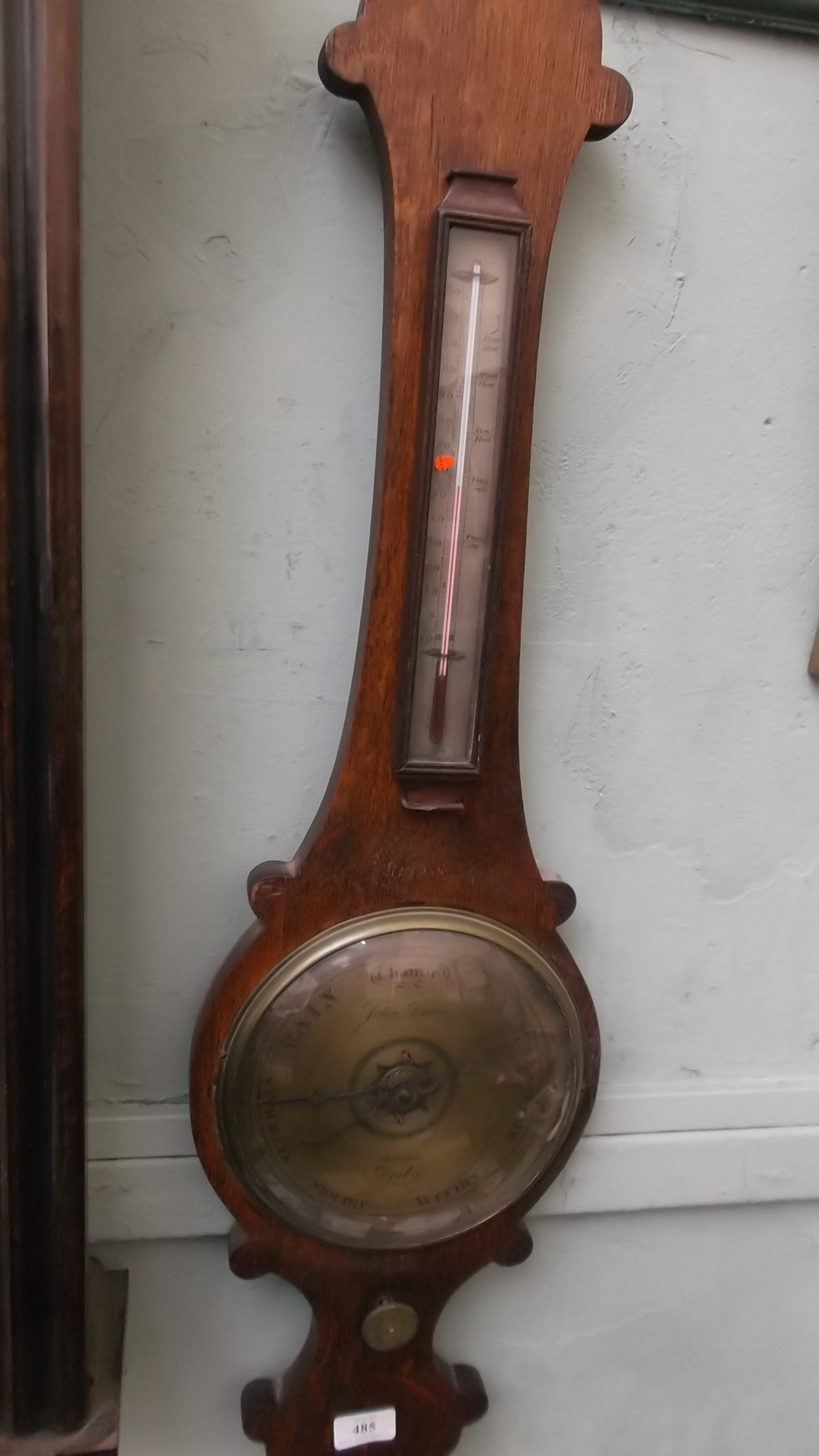 Banjo barometer with thermometer dial in rosewood case ex.