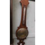 Banjo barometer with thermometer dial in rosewood case ex.