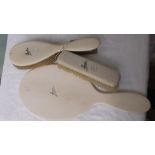 1930's ladies ivory backed brush and mirror set (3) marked anne