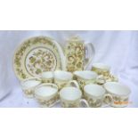 Decorative floral garland cream ground Elizabethan bone china coffee service including pot (36