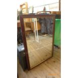 Rectangular mahogany framed mirror