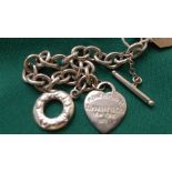 Silver plated bracelet marked 'Tiffany'