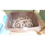 Box of horse shoes