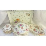 4 decorative floral patterned pieces incl.