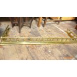 Brass fire kerb with raised gallery (54" long)