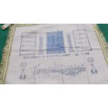 Tasselled tray cloth depicting the souvenir of the 8th Army dated 23rd January 1943