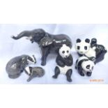 3 Beswick panda ornaments,