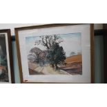 Framed landscape Norfolk scene by Susan Lascelles dated 1969